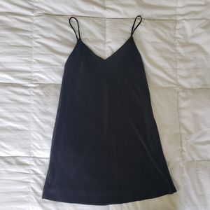 Forever 21 Spaghetti Strap V Neck Black Slip Dress